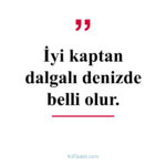İyi kaptan dalgalı denizde belli olur